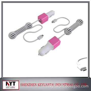 Universal car charger with single usb/dual usb/cable directly